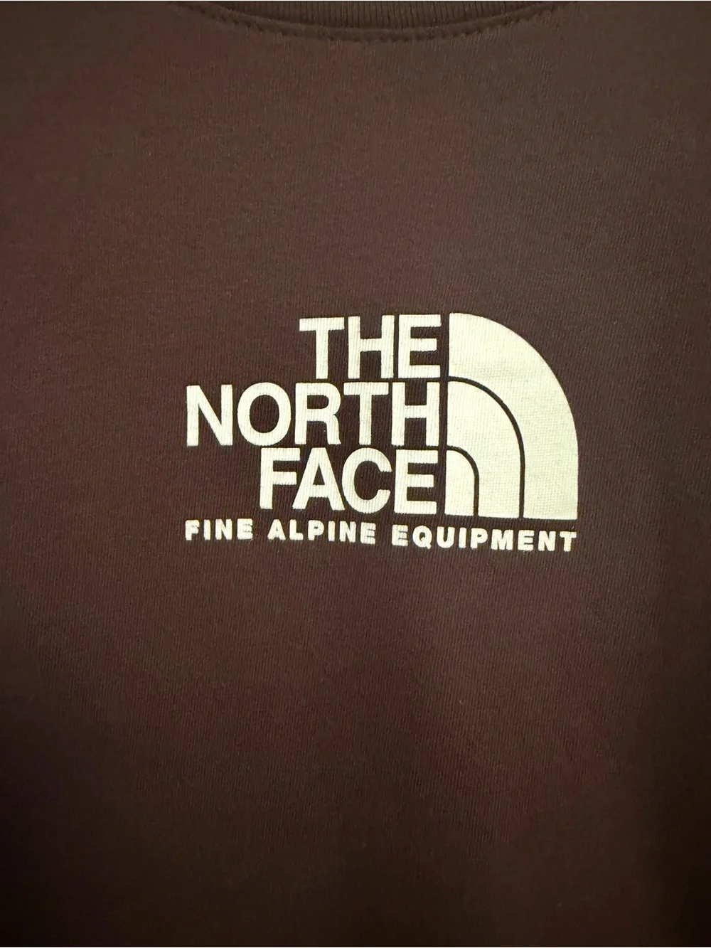🟤 The North Face Men's Long-Sleeve Logo Tee — Dark Brown with White Logo